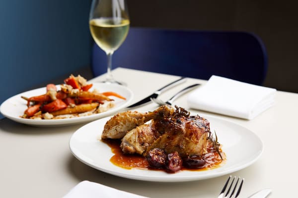 Karen Martini's roast chicken with Angelina plum mostardo at Hero